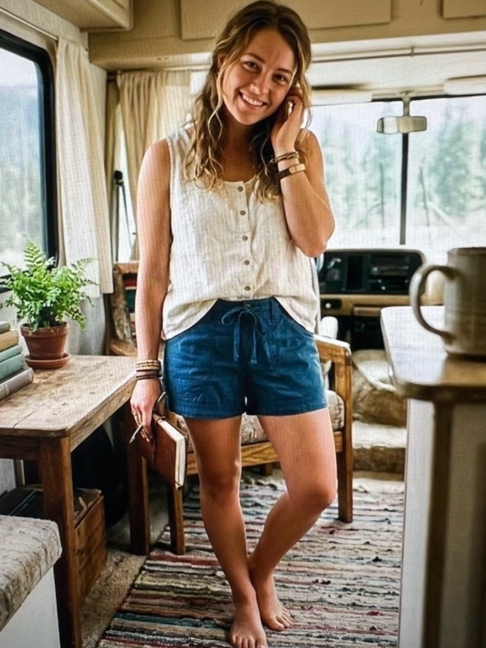 Patagonia Women's Island Hemp Shorts
4" Button Close Blue Size 12